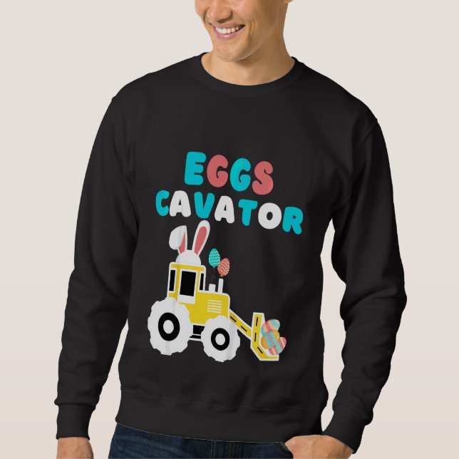 Kinder Eggscavator Happy Osterausgrabungsjagd E Sweatshirt (Vorderseite)