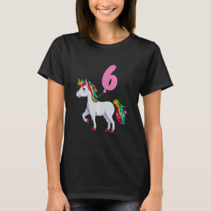 Kinder Einhorn mit Ballon 6. Geburtstag T-Shirt