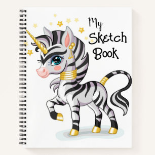 Kinder Einhorn Zebra Notizbuch