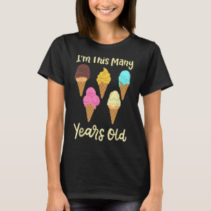 Kinder Eiscreme Geburtstag Fünf 5 Jahre alt 5. Mäd T-Shirt