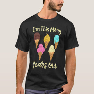 Kinder Eiscreme Geburtstag Fünf 5 Jahre alt 5. Mäd T-Shirt