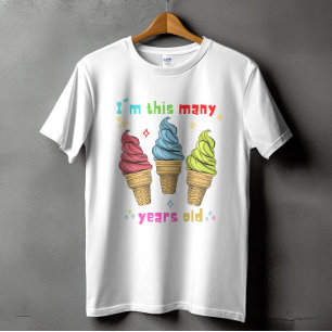 Kinder Eiscreme zum Geburtstag Drei 3 Jahre alt T-Shirt