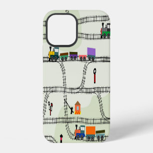 Kinder-Eisenbahn: Lustiges nahtloses Muster iPhone 12 Hülle