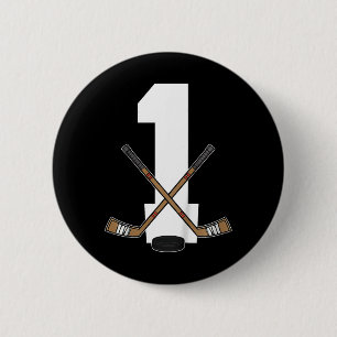 Kinder Eishockey Kinder Kleinkind Jungen 1. Geburt Button