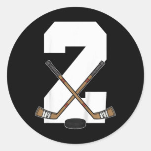 Kinder Eishockey Kinder Kleinkind Jungen 2. Geburt Runder Aufkleber