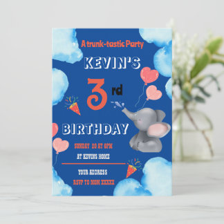 Kinder Elephant Geburtstagsparty Einladung