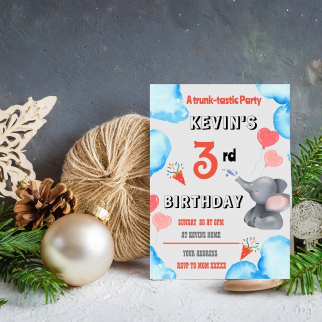 Kinder Elephant Geburtstagsparty Einladung (Von Creator hochgeladen)