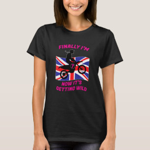 Kinder Endlich Sieben 7. Geburtstagsparty Wild Mot T-Shirt