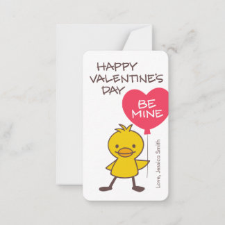 Kinder Entlein BE MINE Ballon Klassenzimmer Valent Mitteilungskarte
