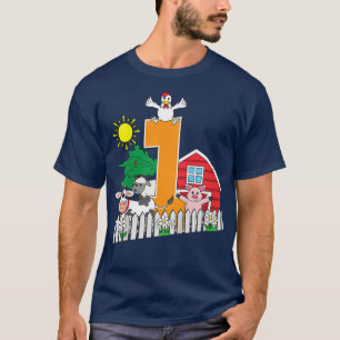 Kinder Erste 1 Geburtstagsfarm Tier Lover Kuh Schw T-Shirt