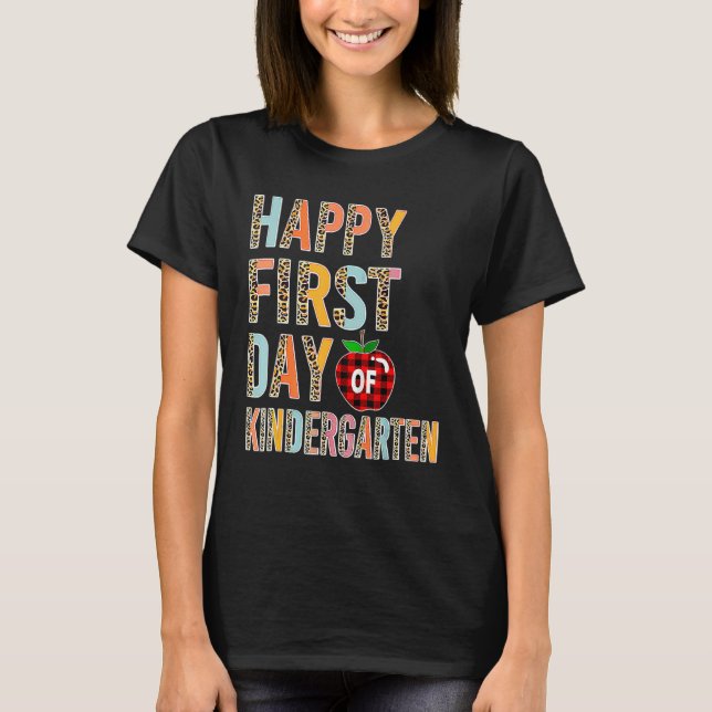 Kinder erster Schultag Kindergarten Leopard Buff T-Shirt (Vorderseite)
