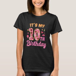 Kinder Es ist mein 10. Geburtstag Sweet Donut Happ T-Shirt