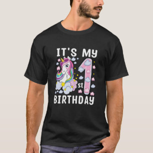 Kinder Es ist mein 1. Geburtstag Einhorn Kind 1 Ja T-Shirt