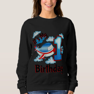 Kinder Es ist mein 1. Geburtstag Flugzeug für 1 Y Sweatshirt