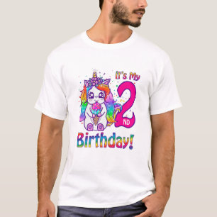 Kinder es ist mein 2. Geburtstag Eiscreme Rainbow  T-Shirt