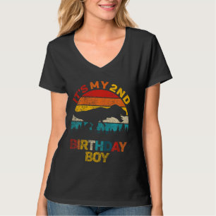 Kinder Es ist mein 2. Geburtstag Junge Dinosaurier T-Shirt