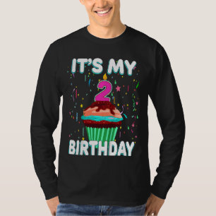 Kinder Es ist mein 2. Geburtstag süßer Kuchen 2 Ja T-Shirt