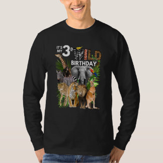Kinder Es ist mein 3d Wild Birthday Safari Animals T-Shirt