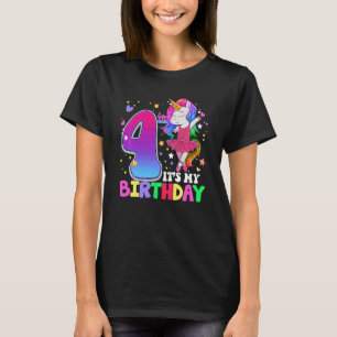 Kinder Es ist mein 4. Geburtstag Einhorn 4 Jahre a T-Shirt