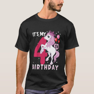 Kinder Es ist mein 4. Geburtstag Einhorn Kind 4 Ja T-Shirt