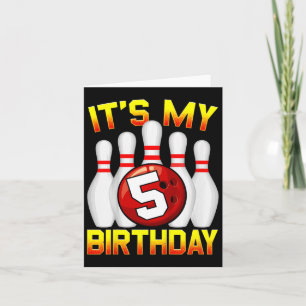 Kinder Es ist mein 5. Geburtstag Bowling 5 Jahre a Karte