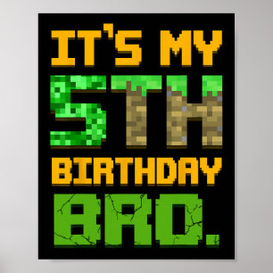 Kinder Es ist mein 5. Geburtstag Bro Jahr alter Ga Poster
