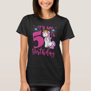 Kinder Es ist mein 5. Geburtstag Einhorn Kind 5 Ja T-Shirt