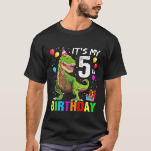Kinder Es ist mein 5. Geburtstag Glück 5 Jahre Rex T-Shirt