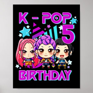 Kinder Es ist mein 5. Geburtstag Niedlich Chibi Kp Poster