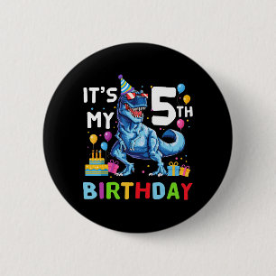 Kinder Es ist mein 5. Geburtstags-Glück 5 Jahre T- Button