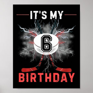Kinder Es ist mein 6. Geburtstag Hockey Junge Lust Poster