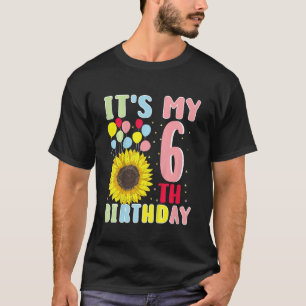 Kinder Es ist mein 6. Geburtstag Sonnenblume 6 Jah T-Shirt
