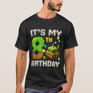 Kinder Es ist mein 8. Geburtstag Gamer Pixel Gebur T-Shirt