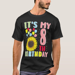 Kinder Es ist mein 8. Geburtstag Sonnenblume 8 Jah T-Shirt