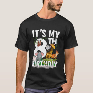 Kinder Es ist mein 8. Geburtstag Zoo Jungle Safari T-Shirt