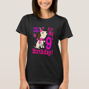 Kinder Es ist mein 9. Geburtstag Hundeschema 9 Jah T-Shirt