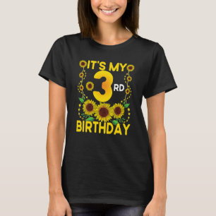 Kinder Es ist mein dritter Geburtstag Sonnenblume  T-Shirt