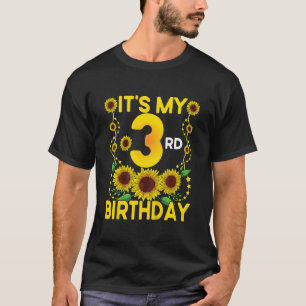 Kinder Es ist mein dritter Geburtstag Sonnenblume  T-Shirt