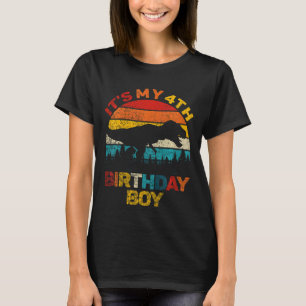 Kinder Es ist mein vierter Geburtstag Junge Dinosa T-Shirt