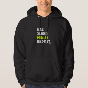 Kinder essen Sleep Ninja Wiederholung Ninja Hoodie