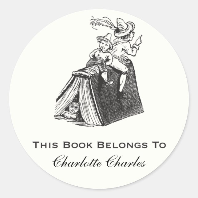 Kinder-Exlibris-Aufkleber Runder Aufkleber (Vorderseite)
