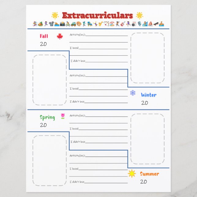 Kinder Extrakurrikuläre Aktivitäten drucken (Vorderseite)