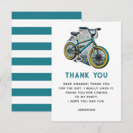 Kinder fahren BMX Party. Racing Adventure Junge Ge Dankeskarte