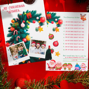 Kinder Familie Foto Whimsical Weihnachtsbaumkarte Einladung