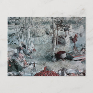 Kinder fangen Crawdads Postkarte