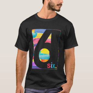 Kinder farbenfroh Nummer 6 6. Geburtstag Jungen Gi T-Shirt