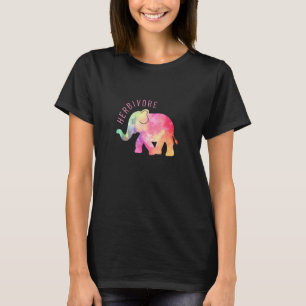 Kinder farbenfrohe Elephant Watercolor Herbivore T-Shirt