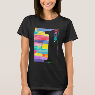 Kinder Farbenfrohe Nummer 1 Eins Geburtstagskinder T-Shirt