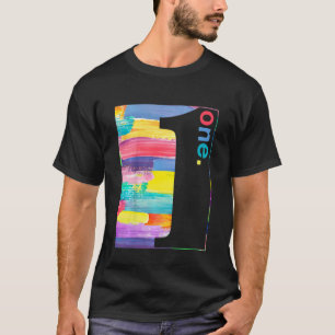 Kinder Farbenfrohe Nummer 1 Eins Geburtstagskinder T-Shirt