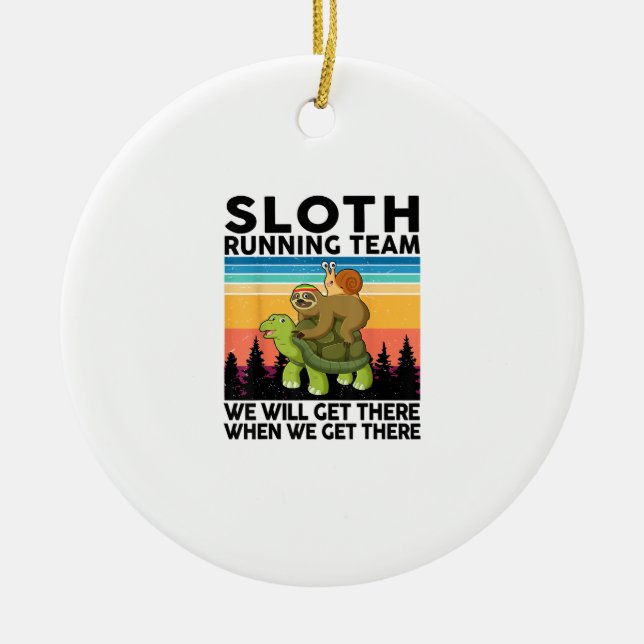 Kinder Faultier T-Shirt Keramik Ornament (Vorne)